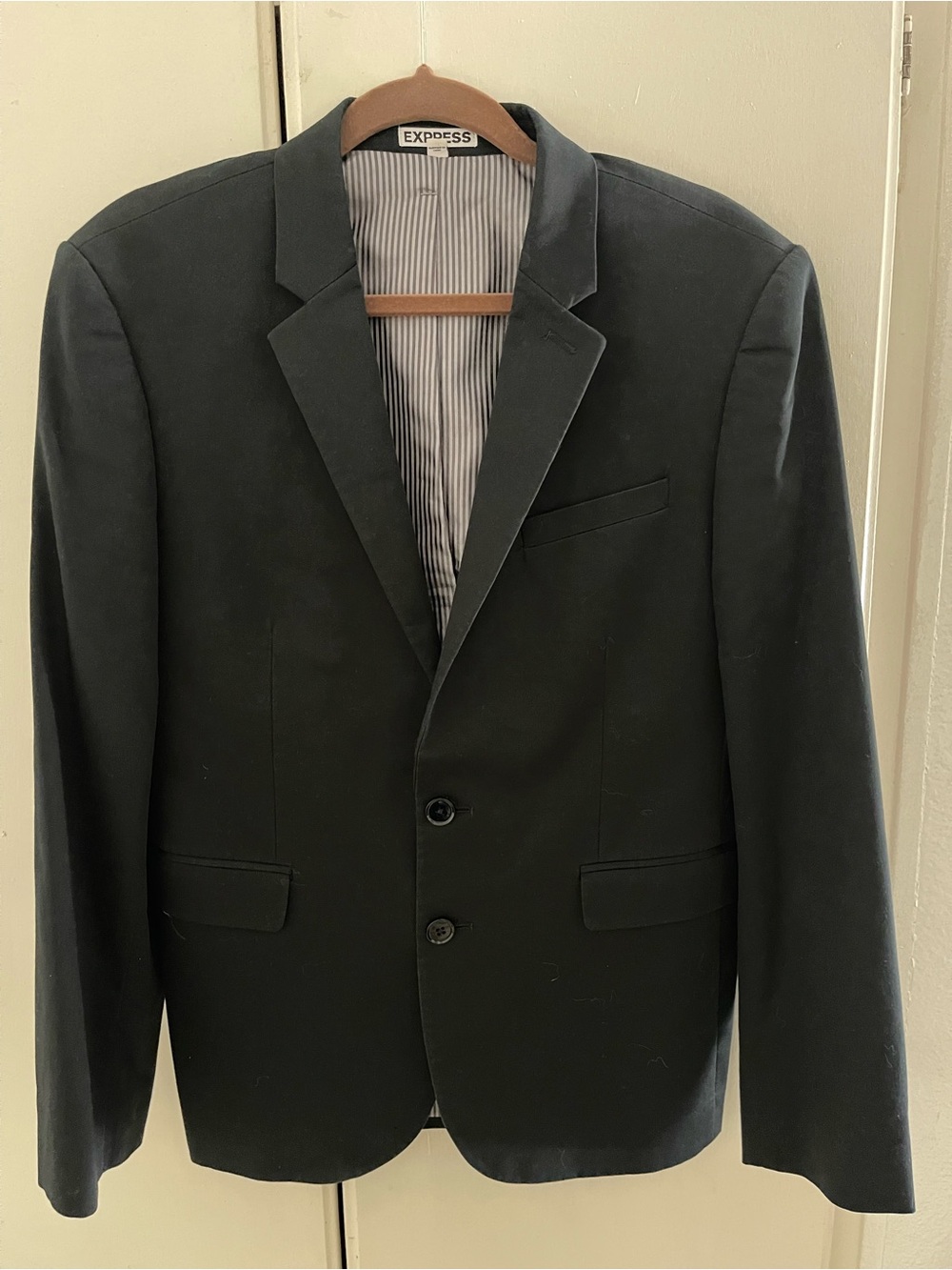 Express Men's Black Two-Button Suit Jacket